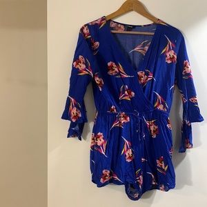 Express Blue floral Romper